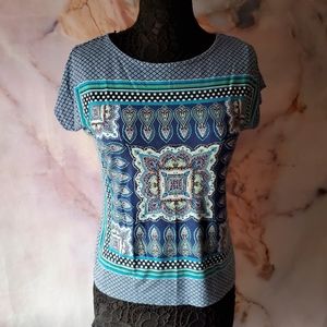 Liz Claiborne Blue Boho Tee